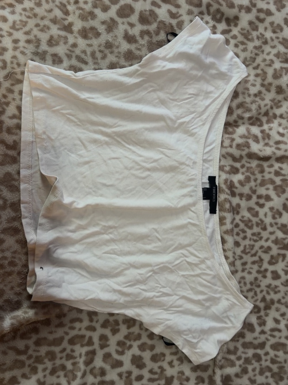 Forever 21 White Crop Top Tee
